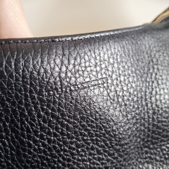 Vintage Burberry Black Pebbled Leather Hobo Shoulder Bag - Picture 3 of 16